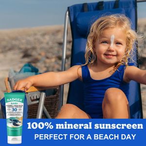 Badger Baby & Toddler Mineral Sunscreen SPF 30 – Sensitive Skin, 87ml