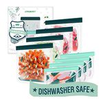 8-Pack Reusable Freezer Bags Silicone, Reusable Sandwich Bags and Reusable Snack Bags for Kids Travel/Home Organization, Reusable Food Storage Bags/BPA Free