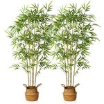 Kazeila Artificial Plants Large 160 cm Bamboo Artificial Plants in Pot Artificial Tree Indoor Plant for Home Garden Office Decoration (2 Pack)