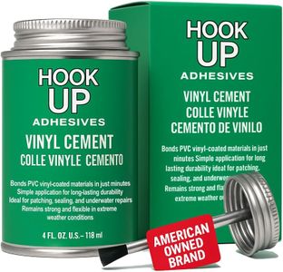 HOOK UP Vinyl Cement – Waterproof Pool Liner Repair Glue for Vinyl & PVC, Fast-Drying Flexible Contact Cement for Inflatables, Air Mattresses, Boats, Tarps, Hot Tubs & Pool Patch Repairs (4 oz)