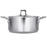 Milton Pro Cook Triply Stainless-Steel Casserole Handi/Stock Pot/Biryani Pot with Lid 28 cm, 8.3 Litre, Cook-N-Serve Bowl, Gas and Induction Friendly, 3 Years Warranty