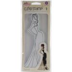 Prima Marketing 655350910372 Mixed Media Doll Cling Rubber Stamps, Tasha with Evening Dress