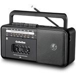 Gelielim Cassette Player Bluetooth Boombox, Radio AM/FM/SW, Cassette Tape Player/Recorder with Big Speaker and Earphone Jack, Support USB/TF Card, Portable Radio Cassette Player Mains and Battery