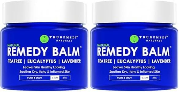 Truremedy Naturals Remedy Balm with Tea Tree Oil, 2 oz - Soothing Moisturizer for Rough Areas - Nourishing Foot and Body Balm with Tea Tree, Lavender, and Eucalyptus (Pack of 2)