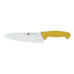 ZWILLING J.A. Henckels Twin Master 8" Chef's Knife | 57 Rockwell Hardness | Ergonomic Non-Slip Synthetic Resin Yellow Handles with Enclosed Tang | Made in Spain