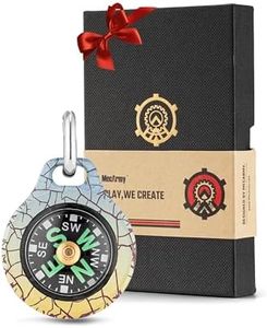 MecArmy Mini Titanium/Brass Compass, Waterproof IPX5 Pocket Compass for Hiking & Survival, Keychain & Necklace Gifts for Men & Women, Ideal Graduation & Outdoor Adventure Present
