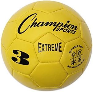 Champion Sports Extreme Series Soccer Ball, Size 3 - Youth League, All Weather, Soft Touch, Maximum Air Retention - Kick Balls for Kids Under 8 - Competitive and Recreational Futbol Games, Yellow