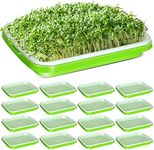 Eaasty 16 Pcs Seed Sprouter Tray with Drain Holes Seed Germination Propagation Trays Healthy Wheatgrass Microgreens Growing Trays Beans Nursery Sprouting Tray(12.2 x 9.06 x 1.77 Inch, without Lid)