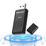 AX3000 WiFi 6 Wireless USB 3.0 Adapter High Gain Dual-Band USB Wi-Fi Dongle Wifi Adapter for PC Supports Windows 10/11, Low-Latency Gaming, WPA3, Built-in Driver, Receive WiFi, Built-in 5dBi Antennas