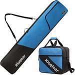 Kioqiear Padded Snowboard and Boot Bag Combo,Perfect for Snowboard Up to 165 cm and Boots Up to Size 13,Includes 1 Padded Snowboard Bag & 1 Padded Boot Bag.(BLUE)