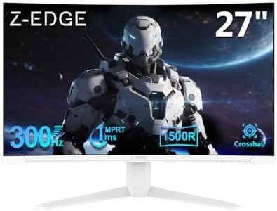 Z-Edge 27 Inch 300Hz(DP) 240Hz(HDMI) Curved Gaming Monitor 1ms MPRT Full HD LED Monitor, 300cd/m² Brightness, 16:9 VA Panel, FreeSync, HDR10, HDMI 2.0 & DisplayPort 1.4, VESA Mountable, White