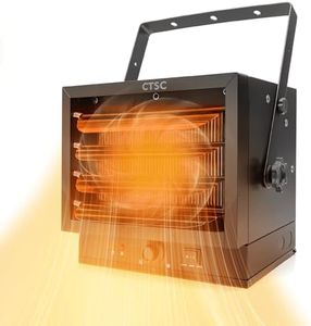 CTSC Electric Garage Heater, 5,000-Watt, 240v Hard Wired Fan-Forced Wall/Ceiling Mount Heater with Built-in Thermostat, Safety Overheat Protection, Ideal for Workshop, Garage, ETL Compliant