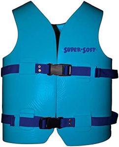 TRC Recreation Super Soft Child Size Medium Life Jacket USCG Approved Vinyl Coated Foam Swim Vest for Kids Swimming Pool and Beach Gear, Marina Blue