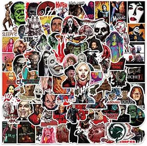 100pcs Horror Movie Stickers Halloween Waterproof Sticker Decals Water Bottle Skateboard Laptop Horror Stickers for Kids Teens Adults