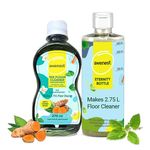 awenest 10X Natural, Herbal Floor Cleaner Disinfectant and Surface Cleaner | Pet Friendly Baby Safe | Eco-friendly | 2.75 Litre Kit | Lime, Turmeric, Basil | White Jasmine fragrance | Plant-based