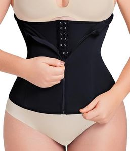 MERYOSZ Waist Trainer Corset Zipper Tummy Control Shapewear Breathable Waist Cincher for Women Body Shaper Sport Girdle, Black Zipper, X-Large