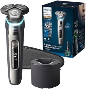 Philips Norelco 9500 Rechargeable Wet & Dry Electric Shaver with Quick Clean, Travel Case, Pop up Trimmer, S9985/84, Black