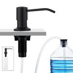 CREA Kitchen Soap Dispenser Black, Built in Sink Soap Dispenser Set with 17oz Liquid Lotion Soap Pump Bottle and Extension Tube Kit, Stainless Steel Countertop Soap Dispenser for Kitchen Sink……