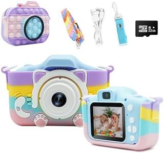 Digital Kids Camera - Toy Kids Camera with Fidget Bag Gift - Toddler Camera, Christmas and Birthday Gifts for Kids 3-12 Years Old - 1080P HD Selfie Video Kids Camera with 32GB SD Card - Gifts For Kids