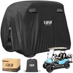 10L0L 4 Passenger Golf Cart Cover Fits EZGO, Club Car and Yamaha, 600D Waterproof with Extra PVC Coating Sunproof Dustproof Black Army Green