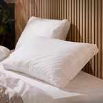 Snuggledown Hotel Collection Back Sleeper Pillows 2 Pack - Supportive & Breathable Boxed Pillow for Back Sleepers | Cotton Cover, UK-Made, Non-Allergenic, Machine Washable (43 x 69cm)