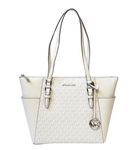 Michael Kors Charlotte Large Top Zip Tote, Optic White, Large