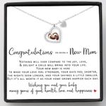 FABUNORA 925 Sterling Silver Chain Pendant & Baby Feet Necklace Gift Set For Being a New Mom, Necklace for Mother With Messgae Card