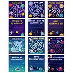 WhatSign Valentines Cards for Kids 30Pcs Kids Valentines Day Cards Outer Space Maze Games Valentines Day Cards for Kids School Classroom Exchange Gifts Card with Envelopes Valentines Day Party Favors