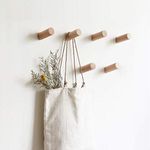 HomeDo 6Pack Wall Hooks Rack, Woode