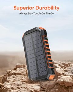 Hiluckey 26800mAh Wireless Solar Power Bank – USB-C Fast Charging Portable Charger