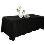 Urby Polyester Rectangular Table Cloth for 8+ Foot Table That Seats 8-10 Person. Nappe de Table rectangulaire. Ideal for Banquet, Wedding and Events (Black, 70'' x 120'').