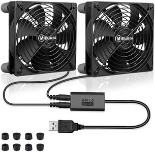 MEGATTA 120 x 25mm 5V USB Portable Cooling Fan,External USB Extreme Heat Dissipation Fan,Cooling for Receiver,Raspberry, PlayStation, Game Consoles, Fiber Modem, Internet Gateway,Cabinet (2PCS)…