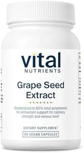 Vital Nutrients Grape Seed Extract 100mg | Potent Antioxidant and Support for Circulation, Capillary, and Vein Health | Gluten, Dairy, Soy Free | Non-GMO | 90 Capsules