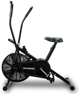 SPARNOD FITNESS SAB-06 Upright Air Bike Exercise Cycle for Home Gym - Dual Action for Full Body Workout - Adjustable Resistance, Height Adjustable seat, Without Back Rest