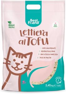 Best Friend - litière pour Chats au Tofu de 5,5 l Agglomérants et végétaux jusqu'à 30 Jours d'utilisation Se débarrasse dans Les bios ou Les Toilettes. Sable Chat Anti Odeur Classique,