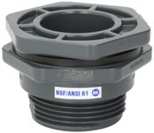 Hayward BFAS1020CES 2-Inch Gray PVC Socket by Thread BFAS Series Bulkhead Fitting with EPDM Standard Flange Gasket