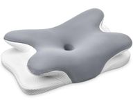 Ehomfory Memory Foam Pillow Neck Pillow, Ultra Pain Relief Side Sleeper Pillow for Neck Support, Ergonomic Cervical Pillow Cozy Sleeping, Bed Pillow for Side Back Stomach Sleeper (Grey)
