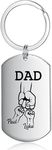 Adornkeys Personalized Dad Father Gifts from Son Daughter Custom Name Keychain Engraved Family Key Chain for Father’s Day (Dad-2 Name)