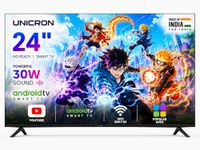 UNICRON TE 24 Inch Android Smart TV, HD LED Television with Frameless Frame, 30W Sound Speaker, WiFi Enabled & IPS A+ Display Panel HDR Support