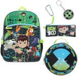 Ben 10 5-Pc (Backpack, Circle Novelty Lunch Kit, Dangle, Carabiner and Utility Case) Youth Backpack Set