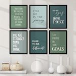 kotart - Quotes Frames for Wall Decor - Motivational Photo Frame for Wall Decoration - Quotes Wall Poster with Frame for Room and Office - Set of 6 (10x13, F)