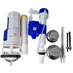 ELEGANT CASA Complete Toilet Repair Kit | Tank Commode Set with 8.26-inch Dual Siphon Flush Valve, 6-10" Universal Fill Valve & 55mm Round Push Button | Water-Saving For Single Piece Commode-1 Set