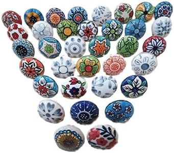 20 x Mix Vintage Look Flower Ceramic Knobs Door Handle Cabinet Drawer Cupboard Pull