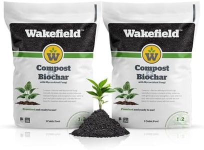 Wakefield Compost + Biochar with Mycorrhizal Fungi – Premium Aged Organic Compost with Mycorrhizal Fungi, Blended with 100% Biochar – 1 cu/ft (1 Cubic Foot Pack of 2)