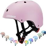 CELOID Kids Bike Helmet,Skateboard Helmets for Ages 8-10-14 Years Boys Girls,Adjustable Multi-Sport Bicycle Skateboarding Football Roller Skating Scooter Rollerblade Balance Bike Helmet,Light Purple