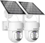 4MP Solar Security Cameras Wireless Outdoor, 100% Wire-Free, Battery Powered Camera, 360° View, Pan & Tilt, PIR Motion Detection, 2-Way Audio, Cloud/SD, Color Night Vision & Spotlights, Only 2.4G WiFi