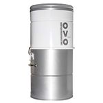 OVO Large and Powerful Central Vacuum System, Hybrid Filtration (with or Without Disposable Bags) 25L or 6.6 Gal, 700 Air watts, White and Silver