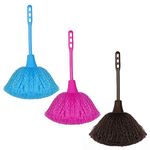 Microfiber Delicate Duster, KissDate 3 Pack Washable Mini Dusting Brush with Good Hand Grips for Kitchen Laptop Keyboard Corner Dust Removal (Blue Red Brown)