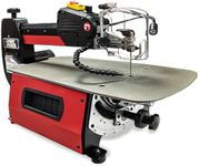 LUMBER JACK 22 Inch Variable Speed Scroll Saw with 80W Motor, Tilting Arm, LED Light, Dust Extraction, and Adjustable Air Blower, Ideal for Woodworking, Crafting & Industrial Applications