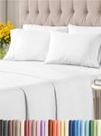 Full 6 Piece Sheet Set - Breathable & Cooling Sheets - Hotel Luxury Bed Sheets - 1 Flat Sheet, 1 Fitted Sheet & 4 Pillowcases - Deep Pocket - Easy Fit - Comfy, Soft & Wrinkle Free - Full White Sheets